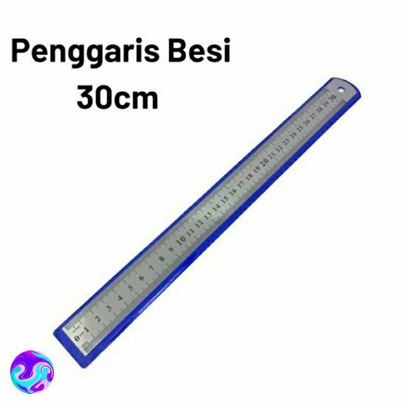

penggaris besi 30 cm / penggaris stainless steel ukuran 30 cm bungkus biru