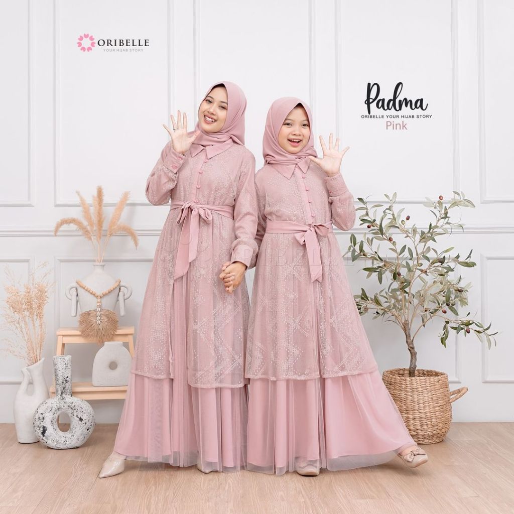 Set Gamis Muslim Syari 3in1 Anak Perempuan Simpel 10-15 Tahun Gamis Kekinian