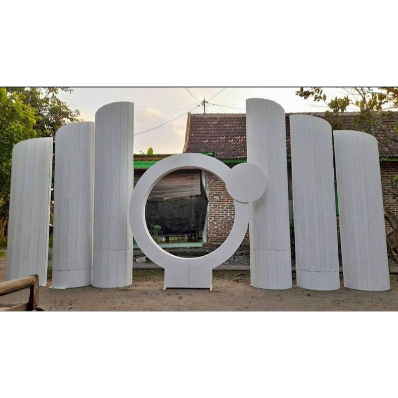 backdrop pernikahan triplek bambu / pelaminan dekorasi / wedding backdrop triplek / backdrop wedding