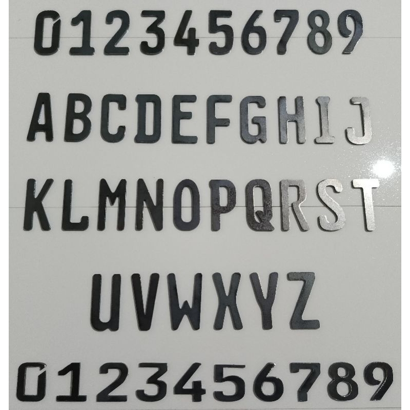 Mall Huruf Plat Motor Bahan Besi 2mm - Font STD Dan New Font