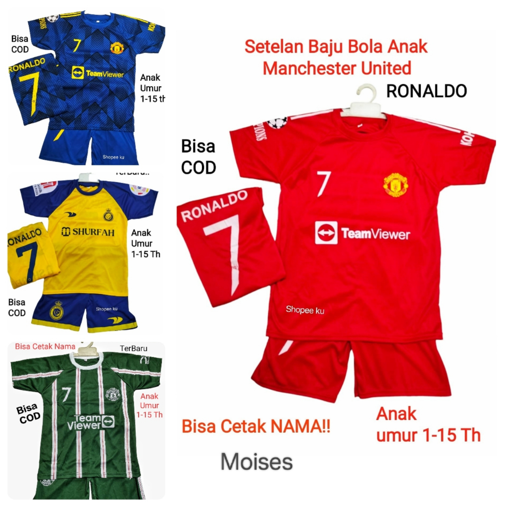 SETELAN BAJU BOLA ANAK FUTSAL 1-15 TH/JERSEI BOLA/COD