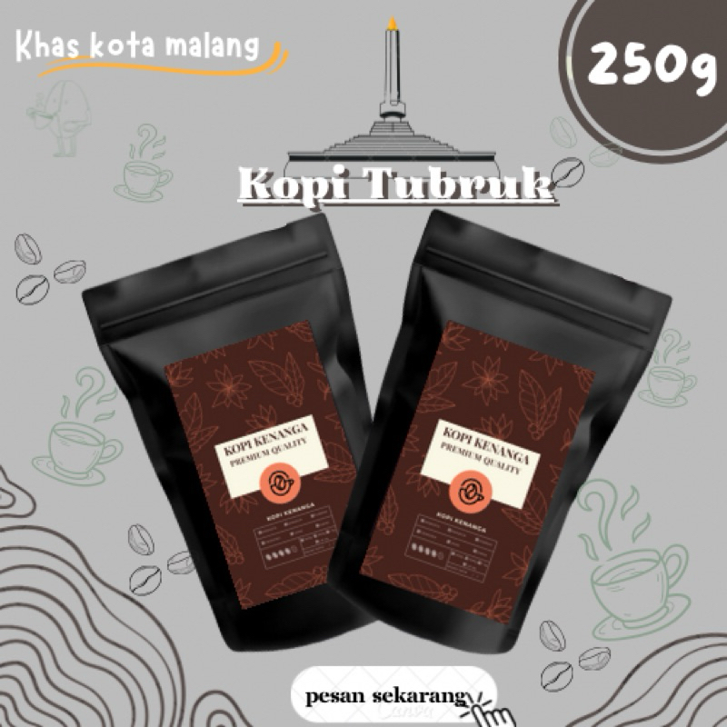 

Bubuk kopi Tubruk isi 250g rasa nikmat khas kota malang