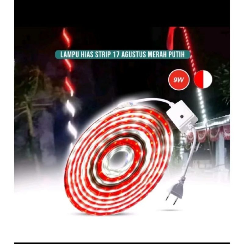 LAMPU HIAS LED MERAH PUTIH BISA INDOOR DAN OUTDOOR CAHAYA TERANG
