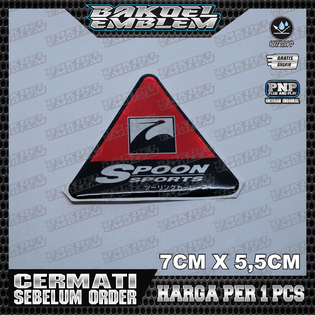 Emblem timbul honda spoon sport / emblem spoon honda / emblem warning honda spoon