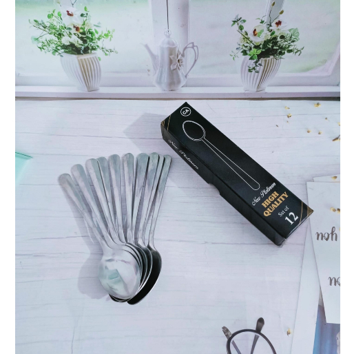 1Lusin Sendok makan Polos CA Stainless steel tebal sendok restoran hotel