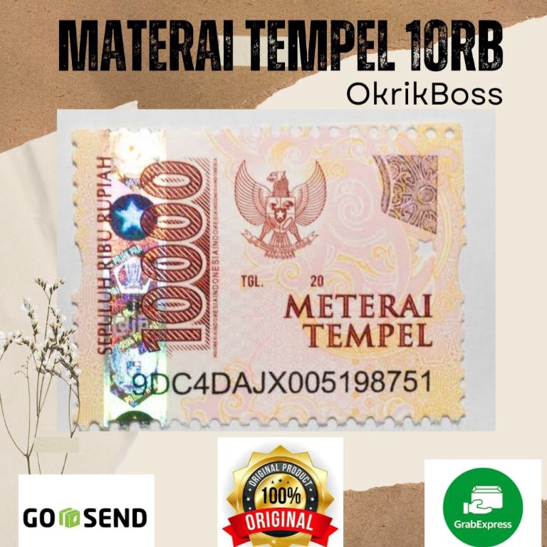 

Wow banget Meterai Asli 1 tempel Rp1 Original