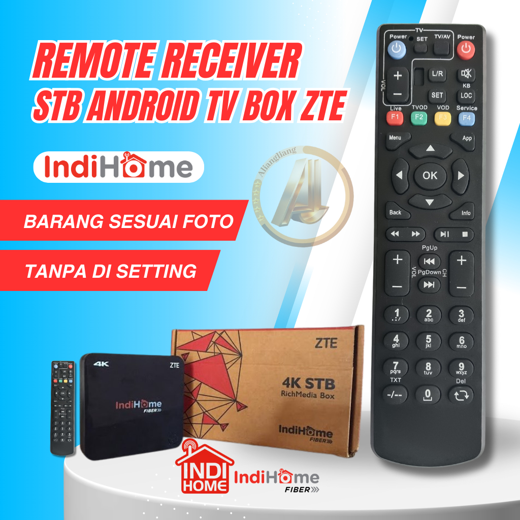 Remot Remote Receiver STB Android TV BOX ZTE ZXV10 B860H B760H PLAY Speedy TV ZTE HITAM