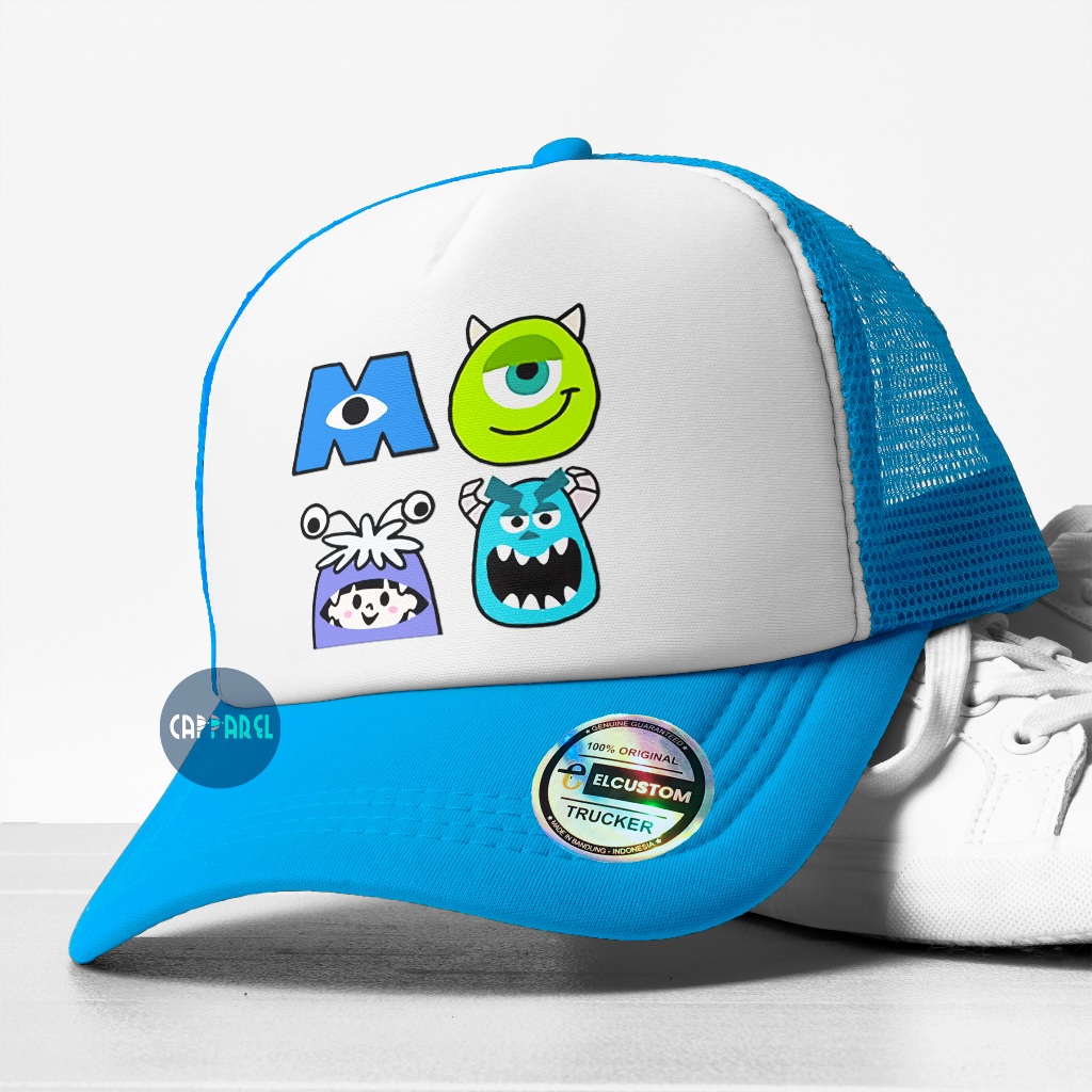 Original Topi Monster Inc /Topi Games Anime Kartun /Topi Trucker Jaring Snapback /Topi Skena Trucker