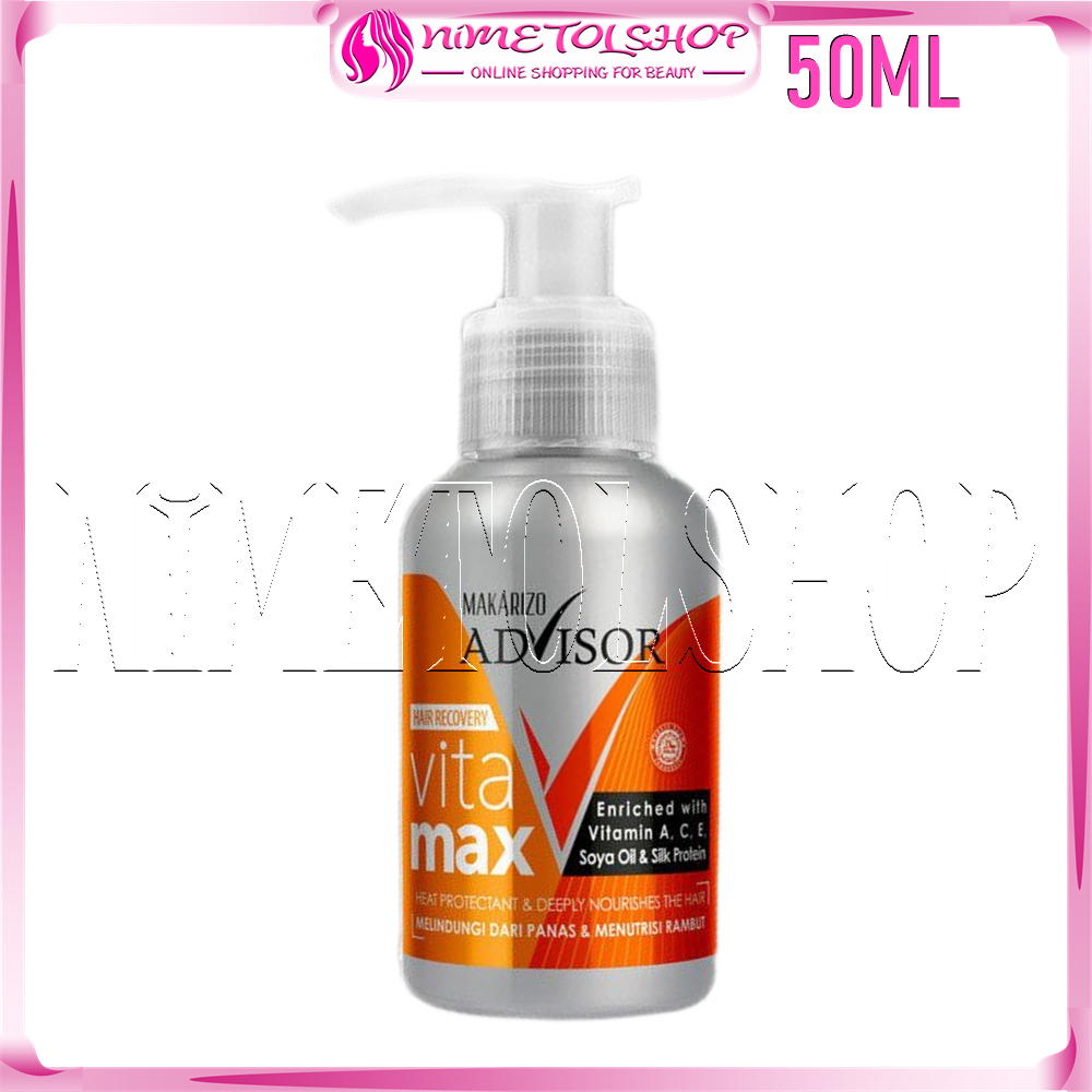 MAKARIZO Advisor Vitamax 50ml Vitamin Serum Rambut Keratin Rusak Kasar Kusam Kering Bercabang Panas 