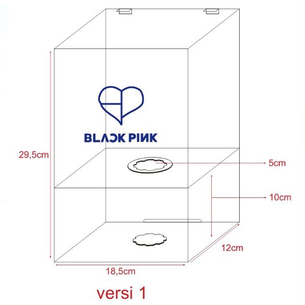 Box Akrilik Lightstick / Lightstick Blackpink Versi 1
