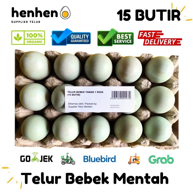 

TELUR BEBEK MENTAH 1 PACK (15 BUTIR) SUPPLIER TELUR HEN-HEN