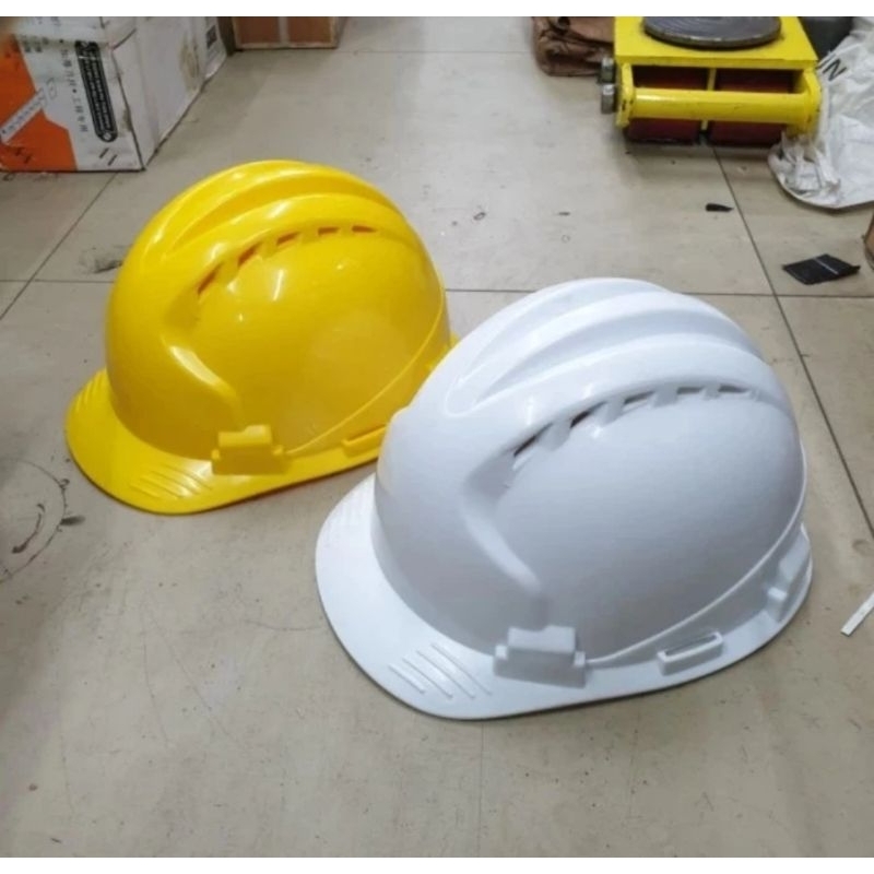 Helm Safety Vented SNI / Helm Proyek SNI FastTrack + Tali Dagu - Putih - Putih