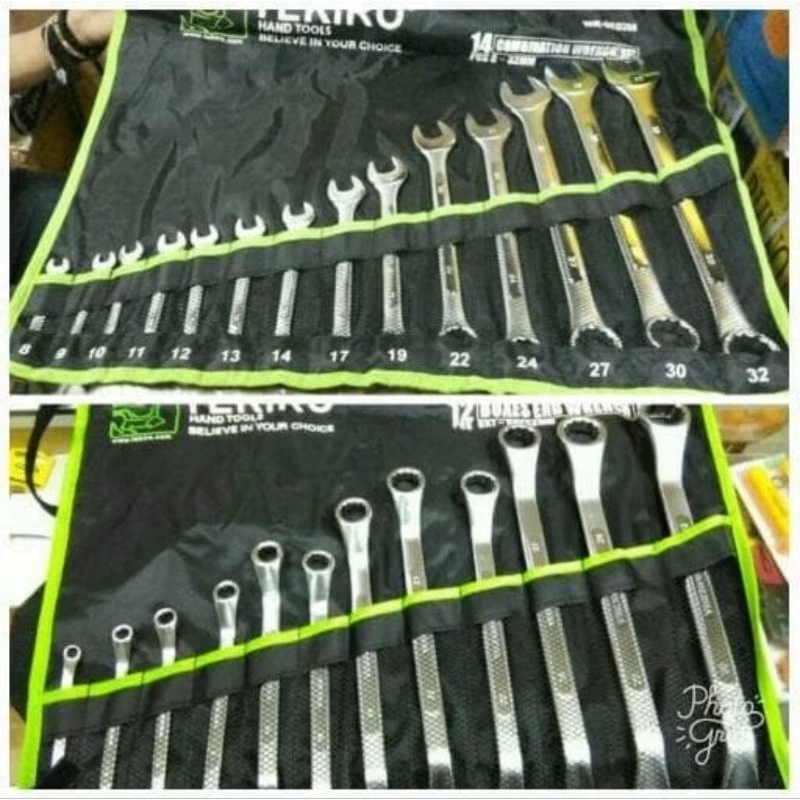 PAKET KUNCI RING PAS DAN KUNCI RING SET TEKIRO 8 - 32 / 14 PCS 12 PCS PAKET KOMPLIT RING PAS DAN RIN