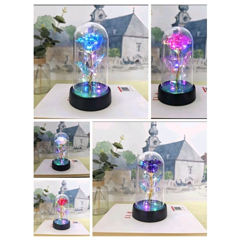 Bunga Akrilik Mawar Lampu LED/Gift Mawar Akrilik/hampers Kado Bunga Mawar