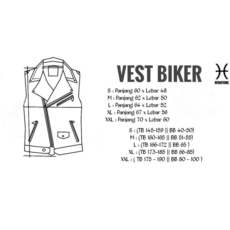 KTY VEST ROCK N ROLL / DOUBLE KERAH / BLACK VEST PUNK