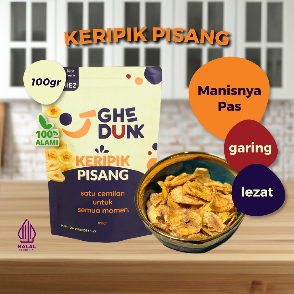 

Keripik Pisang Manis Crispy Original 100GR Premium Pisang Kepok- 100% Halal | Ghedunk