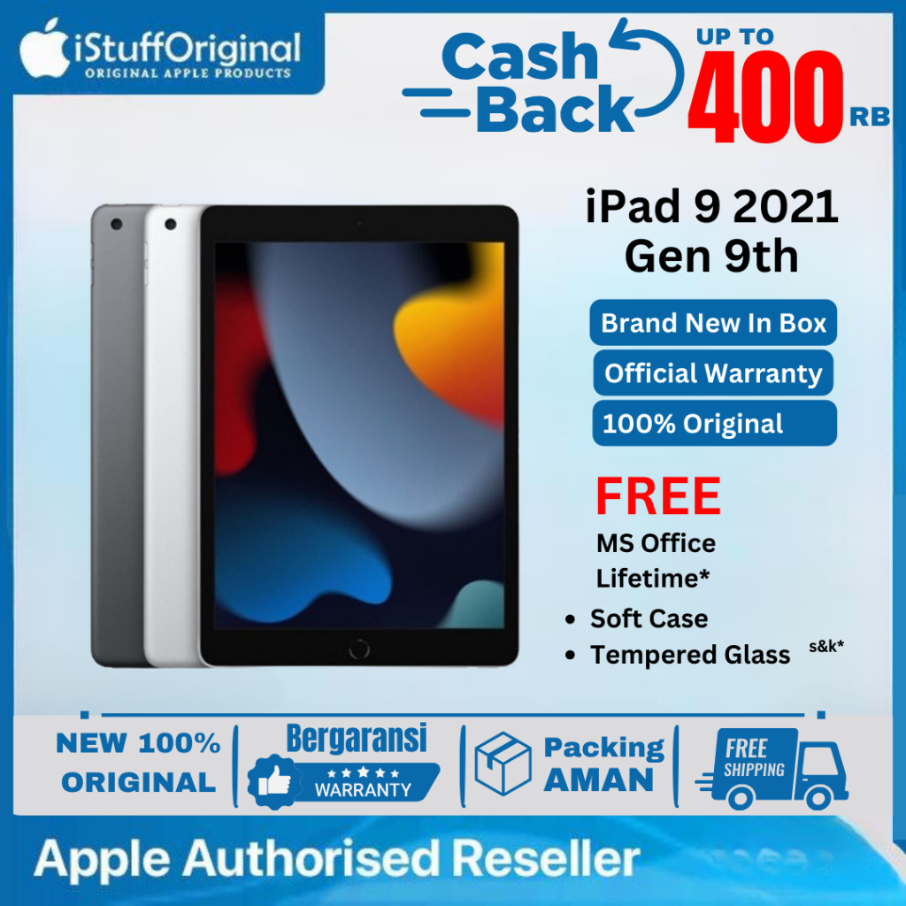 Ipad 9 2021 Gen 9th 10,2 inch Wi-Fi Only 64G 256GB Resmi