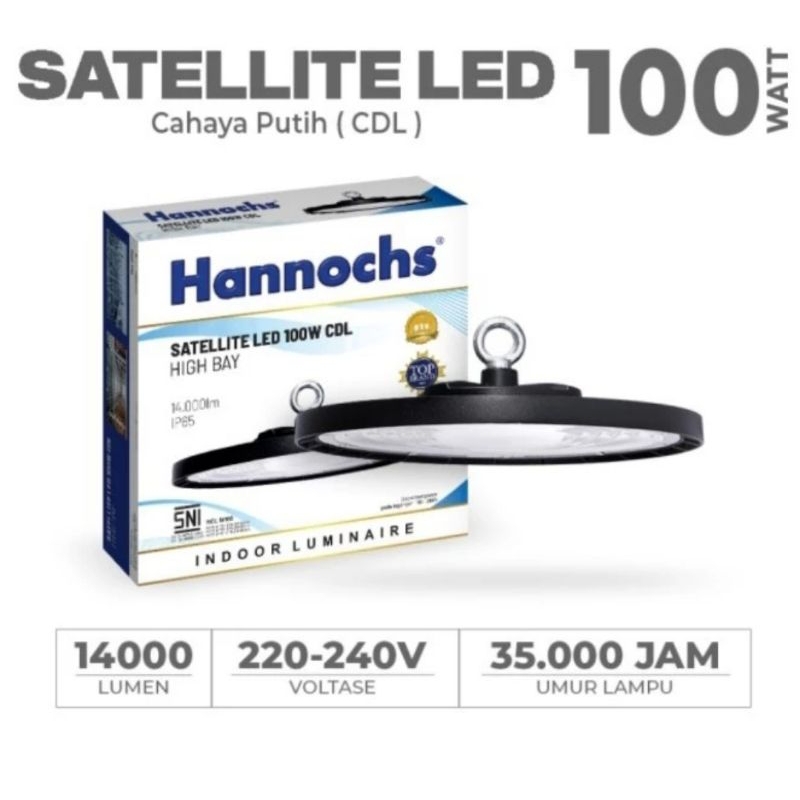Hannochs Lampu Highbay LED Satellite LED 100 Watt Cahaya Putih UFO