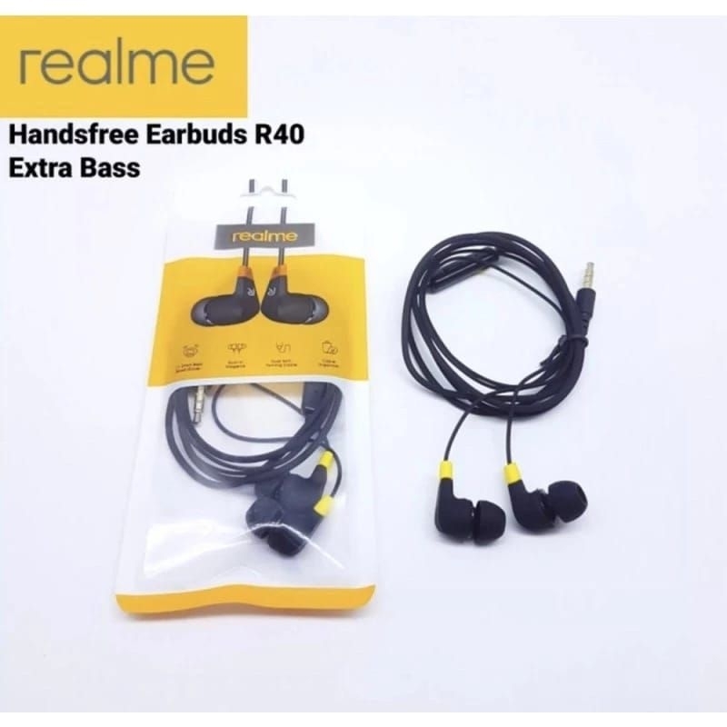 Headset Realme R40 / R-40 Buds Hf C11 C12 C15 MA13 Handsfree Realme buds C21 C25 packing Plastik