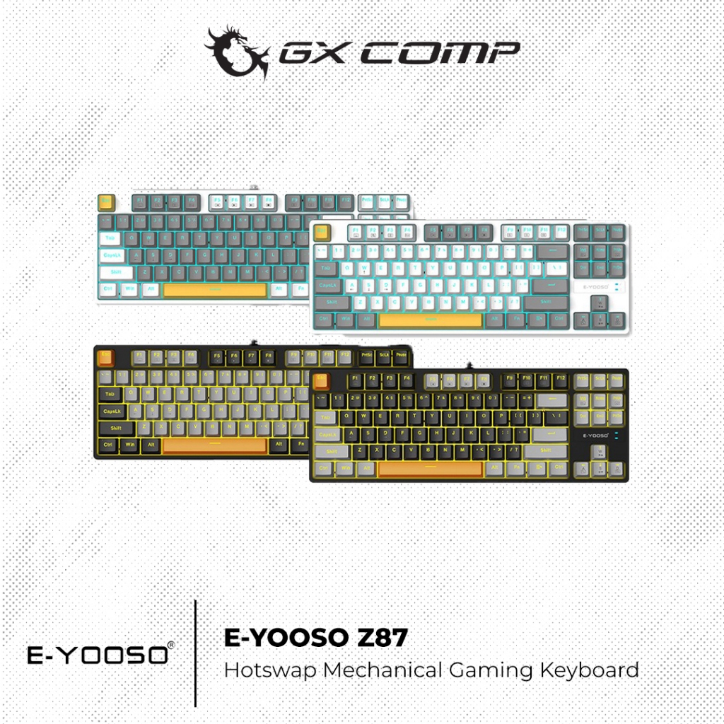 E-YOOSO Z687 TKL Monochrome Hotswap Mechanical Gaming Keyboard