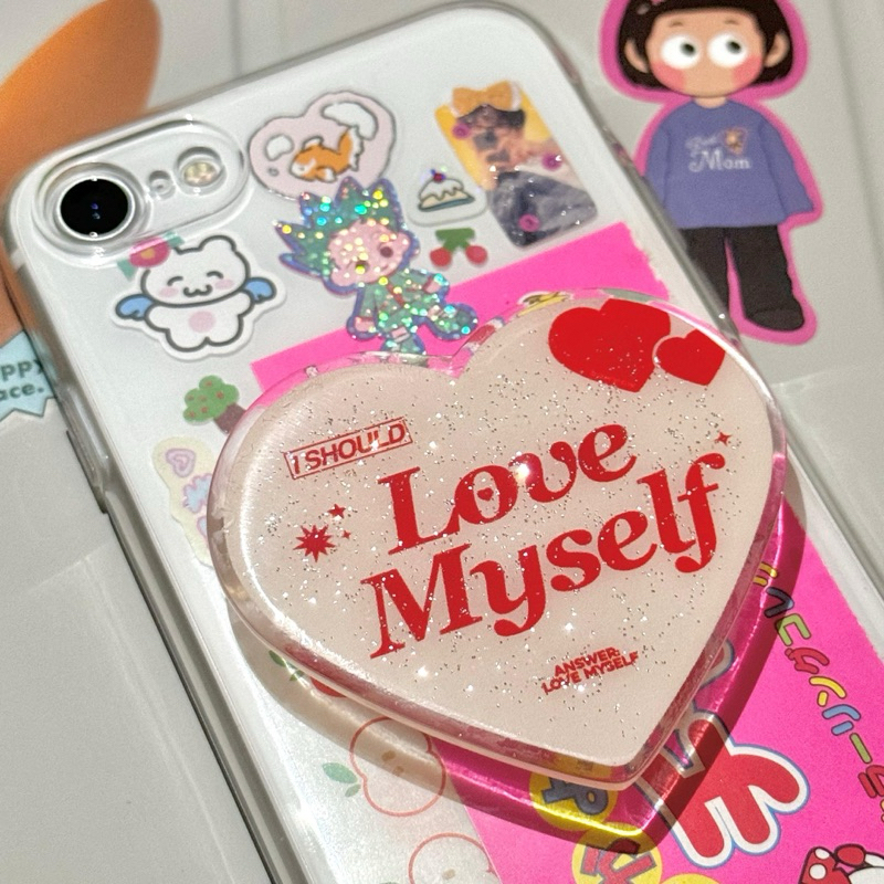 LOVE MYSELF BTS RESIN GLITTER GRIPTOK | BOWWOWOFFICIAL