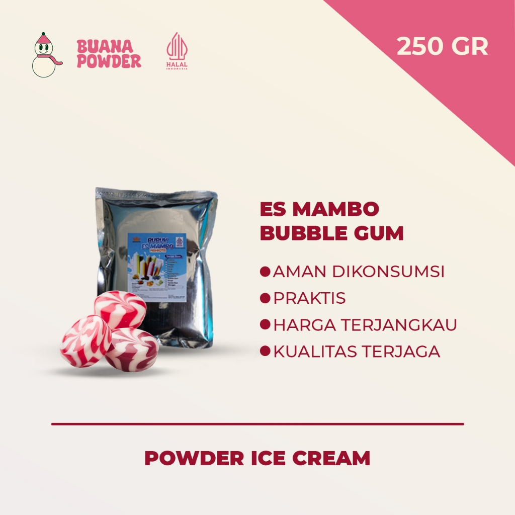 

BUANAPOWDER - BUBUK ES MAMBO BUBBLEGUM / ES LILIN MAHKOTA 250 gr