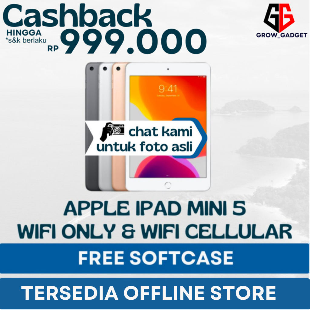 IPad Mini 5 2019 256GB 64GB Wifi Cellular & Wifi Only Resmi