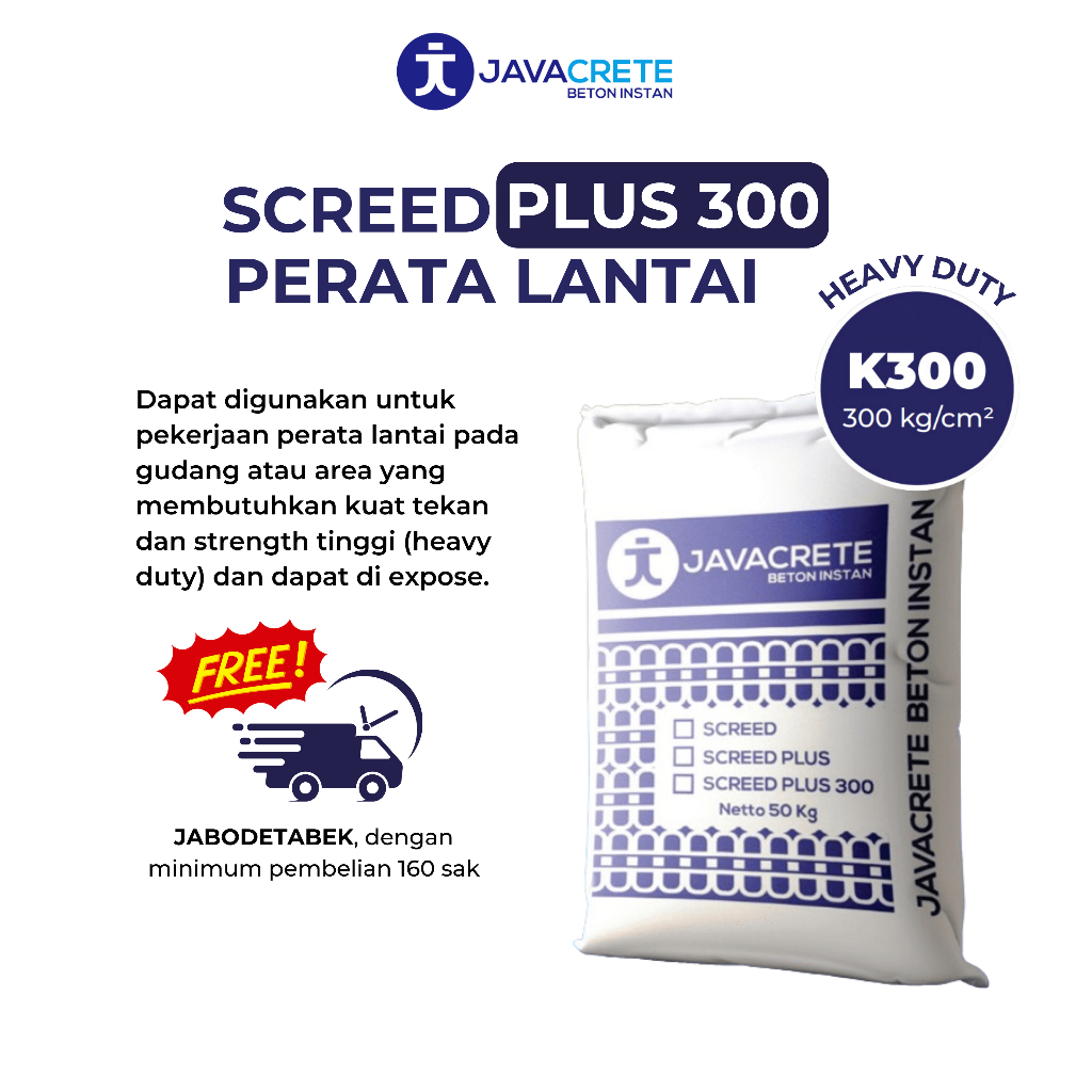 JAVACRETE Mortar Perata Lantai Ekspos / Screed Plus 300