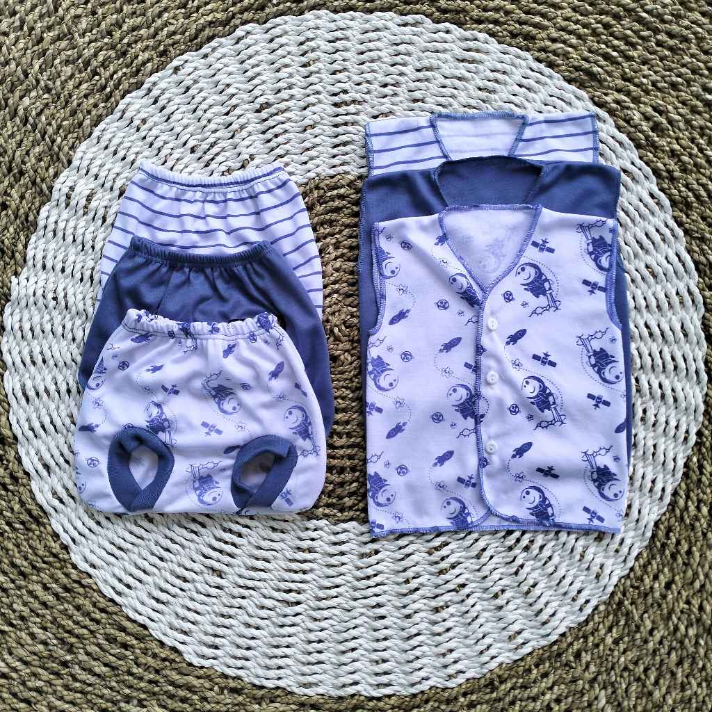 3 Setelan Baju Bayi Baru Lahir Halus Lembut Paket Newborn Bayi Laki-laki Perempuan 0-3 Bulan