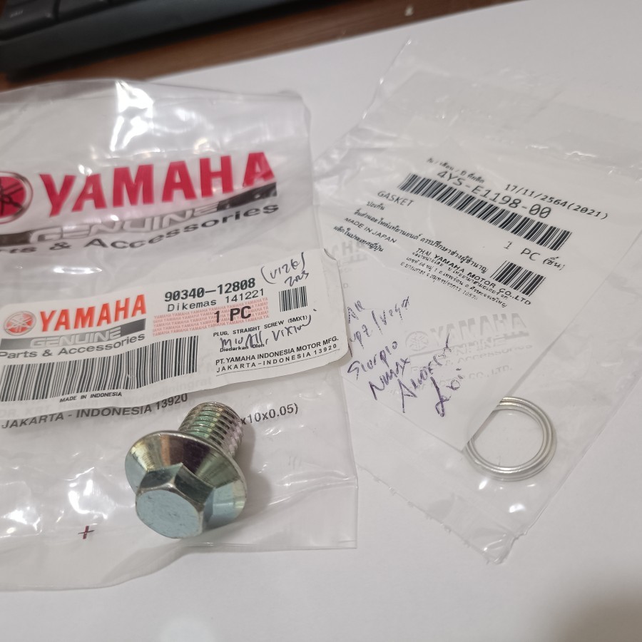 Baut + Ring Tap Oli Mesin Yamaha Aerox, Lexi, Nouvo, Nmax, Scorpio, Mio, Jupiter, XRide, Vega 90340-