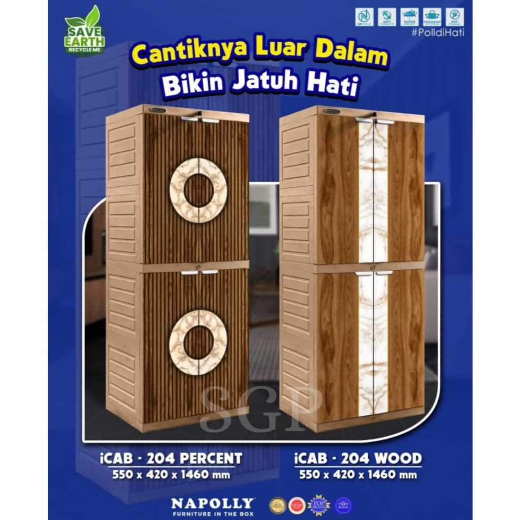 NAPOLLY ICAB 204/LEMARI PAKAIAN/LEMARI PLASTIK SUSUN/LEMARI PLASTIK/LEMARI PAKAIAN PLASTIK/LEMARI NA