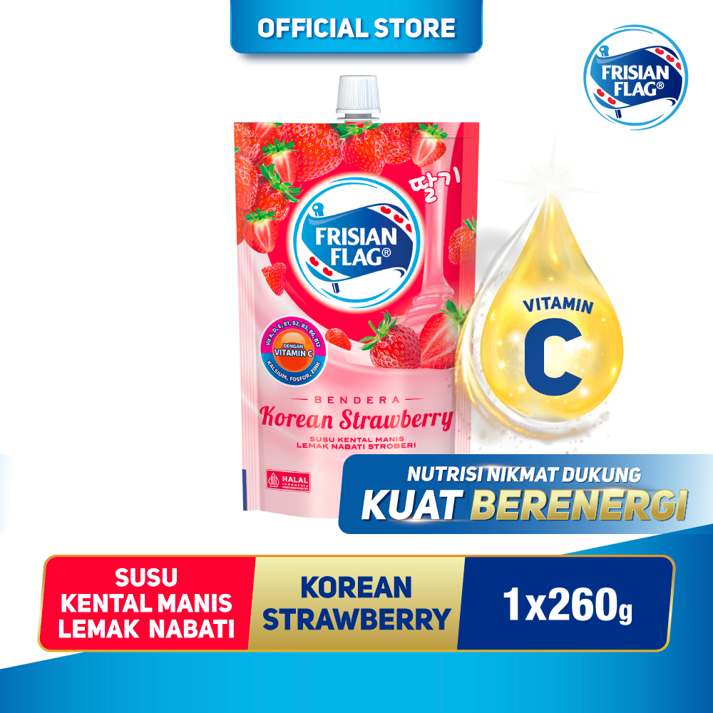 

Frisian Flag Bendera Kental Manis Korean Strawberry Pouch 260g - 1 pcs