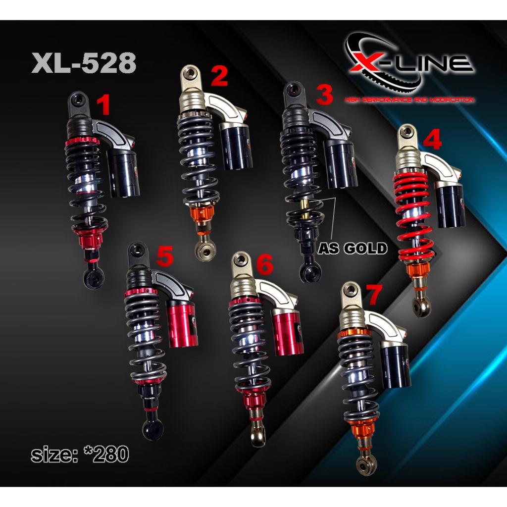 X Line Shock Shockbreaker Belakang Tipe 528 Jupiter Vega R Ukuran 280MM Original 100%
