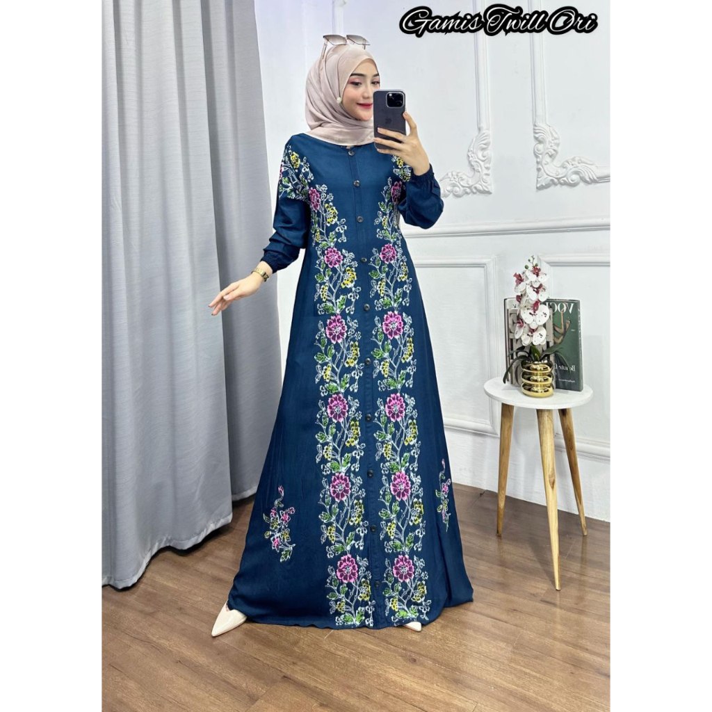 Gamis Twill Premium Gamis Twill Ori Gamis Twill Jumbo Baju Ld 130 Gamis Rayon Twill Gamis Motif Keki