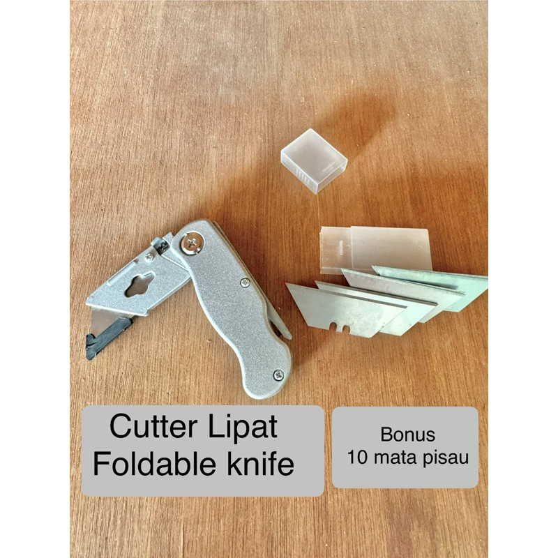 

Cutter Lipat Besi / Foldable Knife Cutter / Cutter + Refill pisau 10pcs