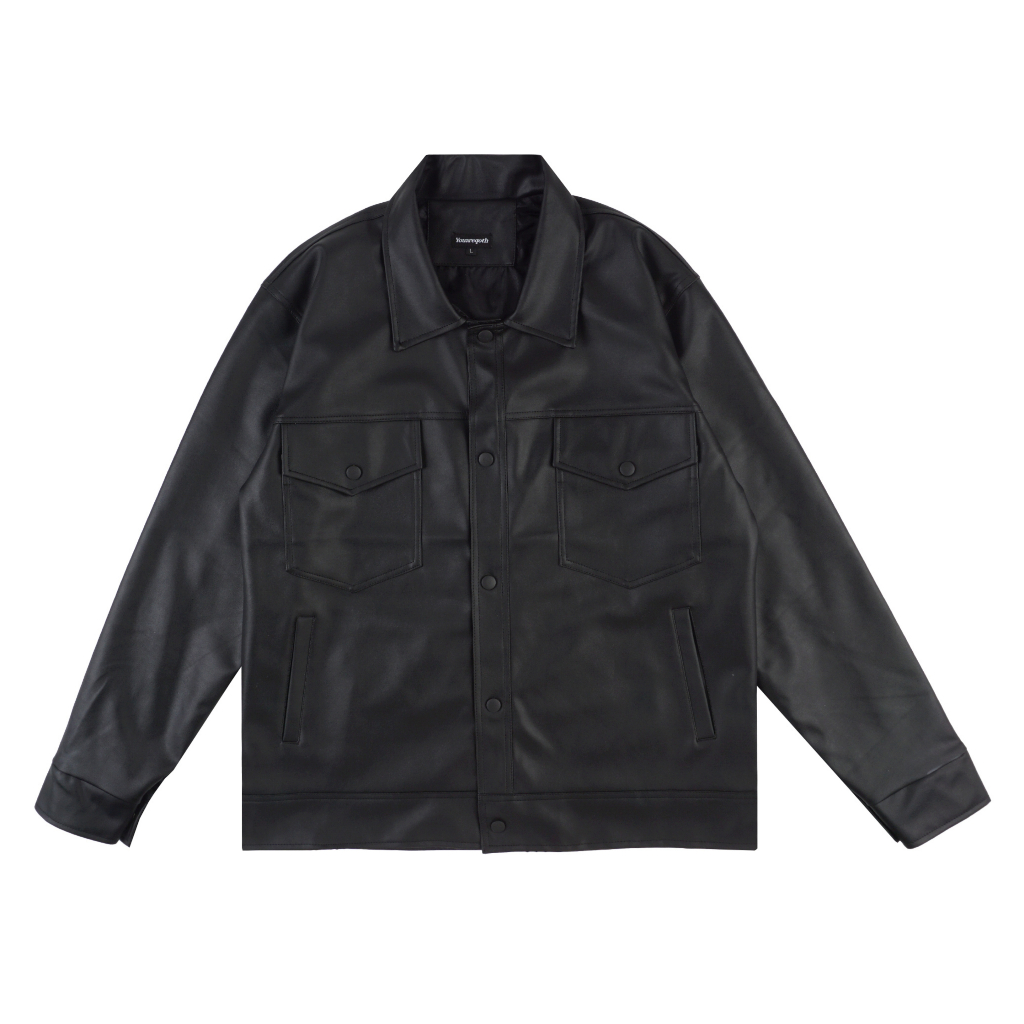 QOTH - Snap Button Leather Jacket