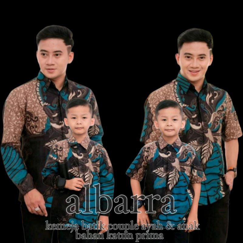 TERBARU Couple sweet | couple batik ayah dan anak cowok BATIK SANGKURIANG HIJAU BOTOL/Batik pria len