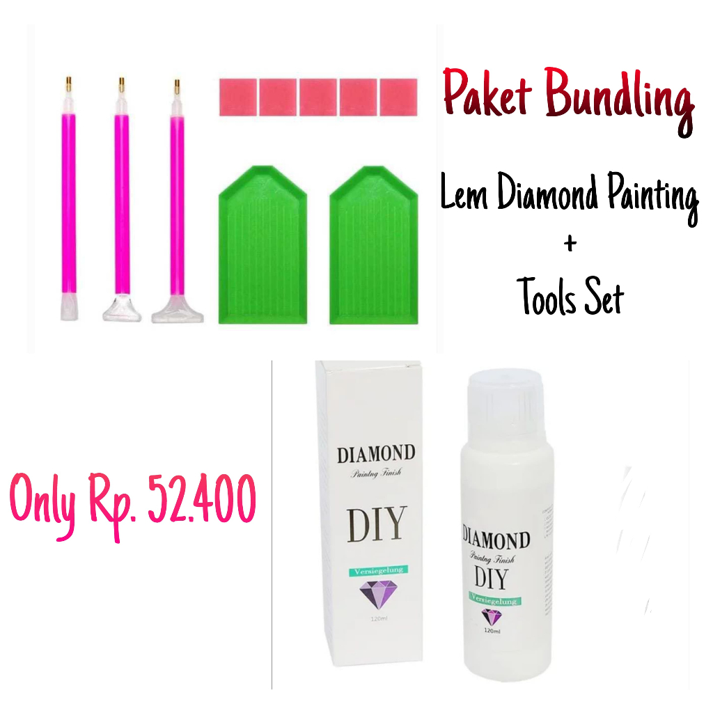 

[SPECIAL BUNDLING] Diamond Painting Tools Set 5D + Lem Diamond painting