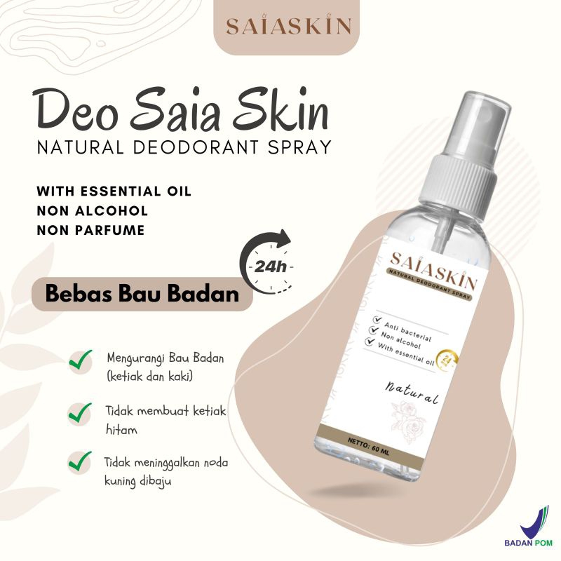 Deodorant tawas Natural Saia skin Bebas Bau Badan bpom