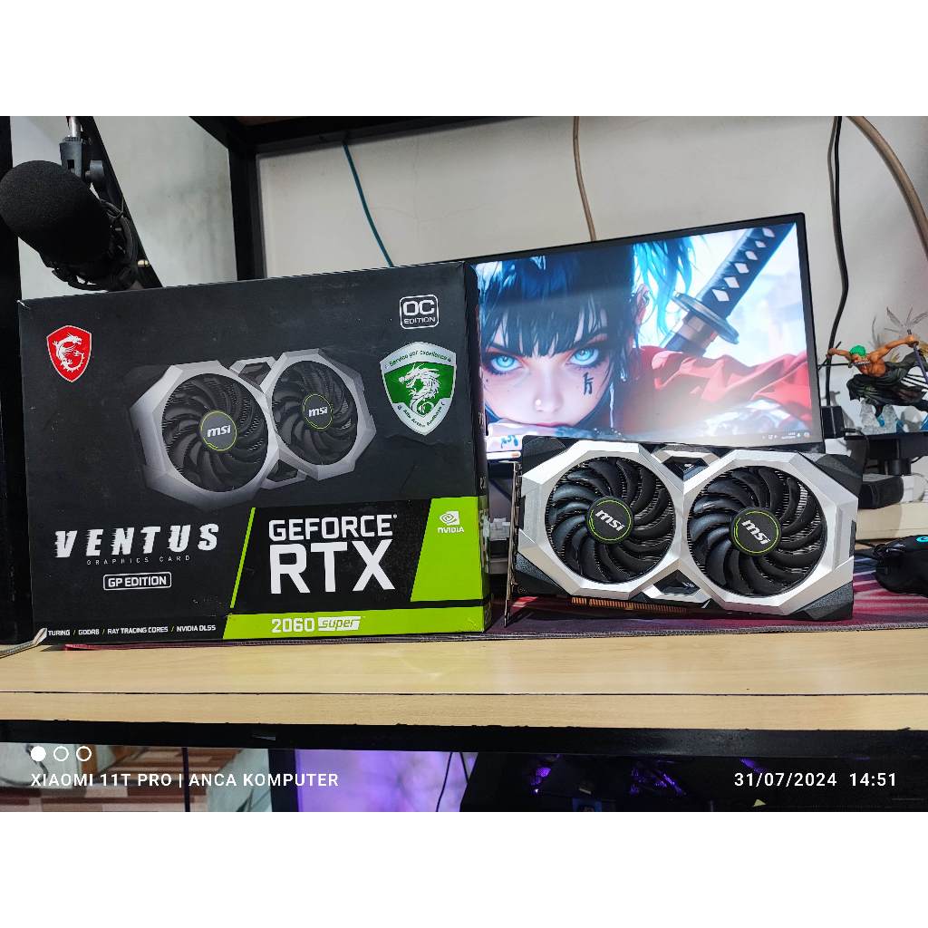 VGA CARD RTX 2060 Super MSI 8GB 256 BIT DDR6 / RTX 2060 MSI GALAX GIGABYTE 6GB / 12 GB 192 BIT DDR6