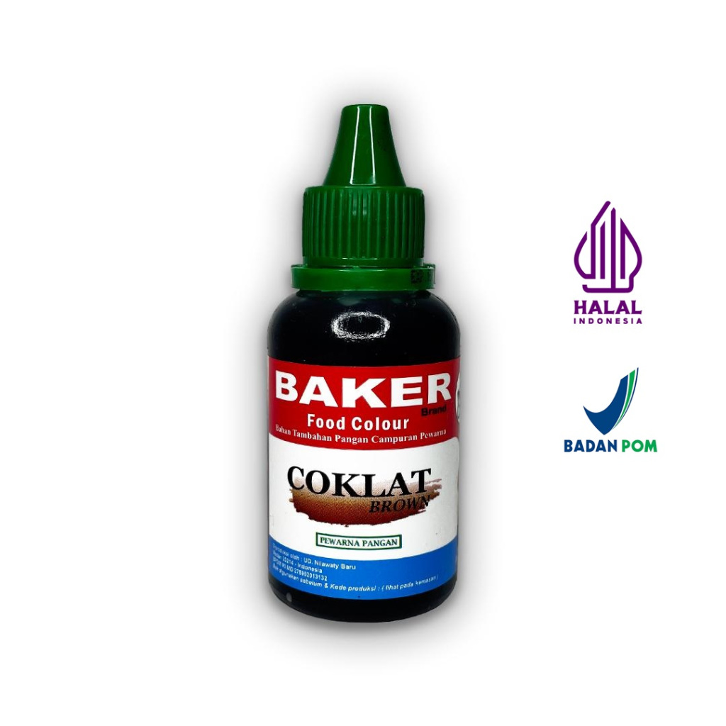 

Pewarna makanan / cream kue / bahan kue Brown Coklat - BAKER MS ( 40g ) Halal