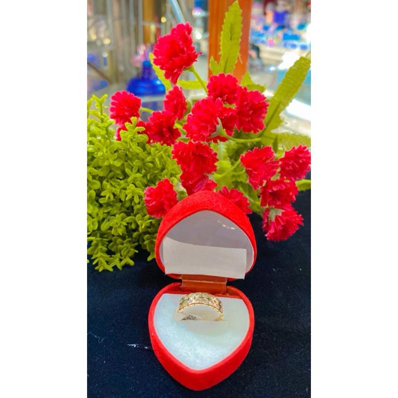 Cincin Titanium 2 Baris Permata