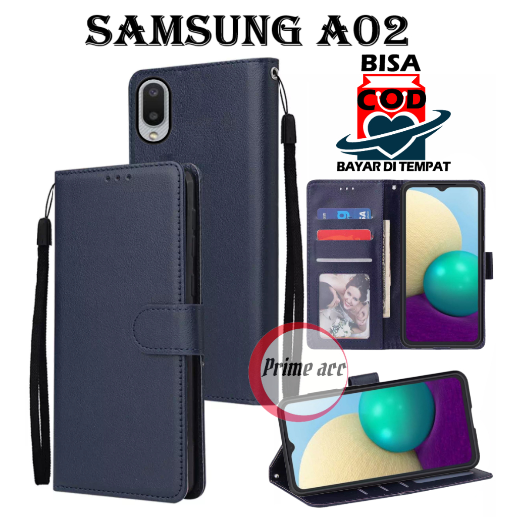 flip case SAMSUNG A02 leather case casing dompet handphone