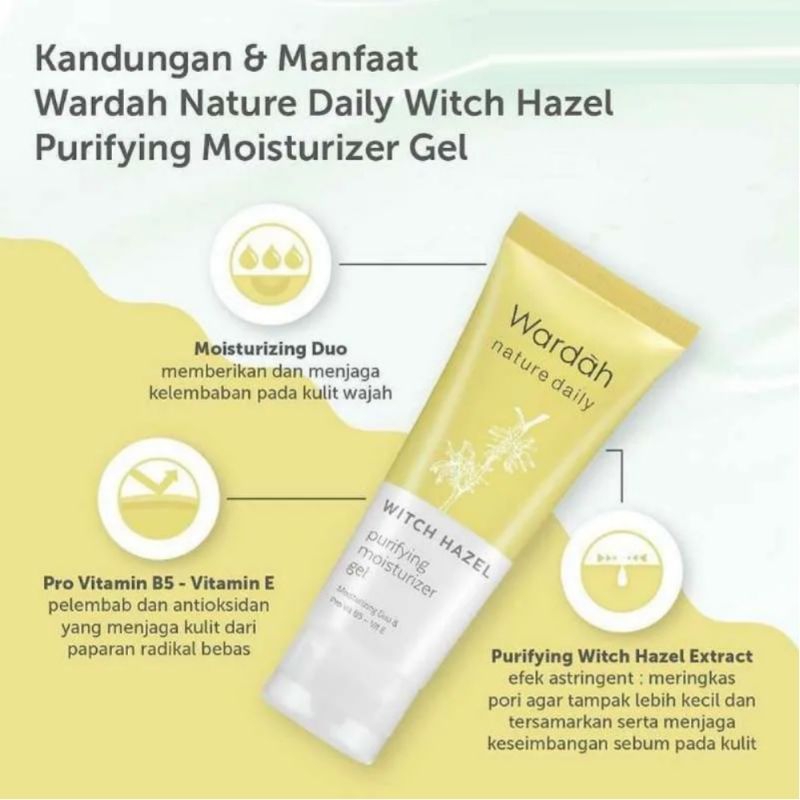 Wardah Nature Daily Witch Hazel Purifying Moisturizer Gel 40 ml