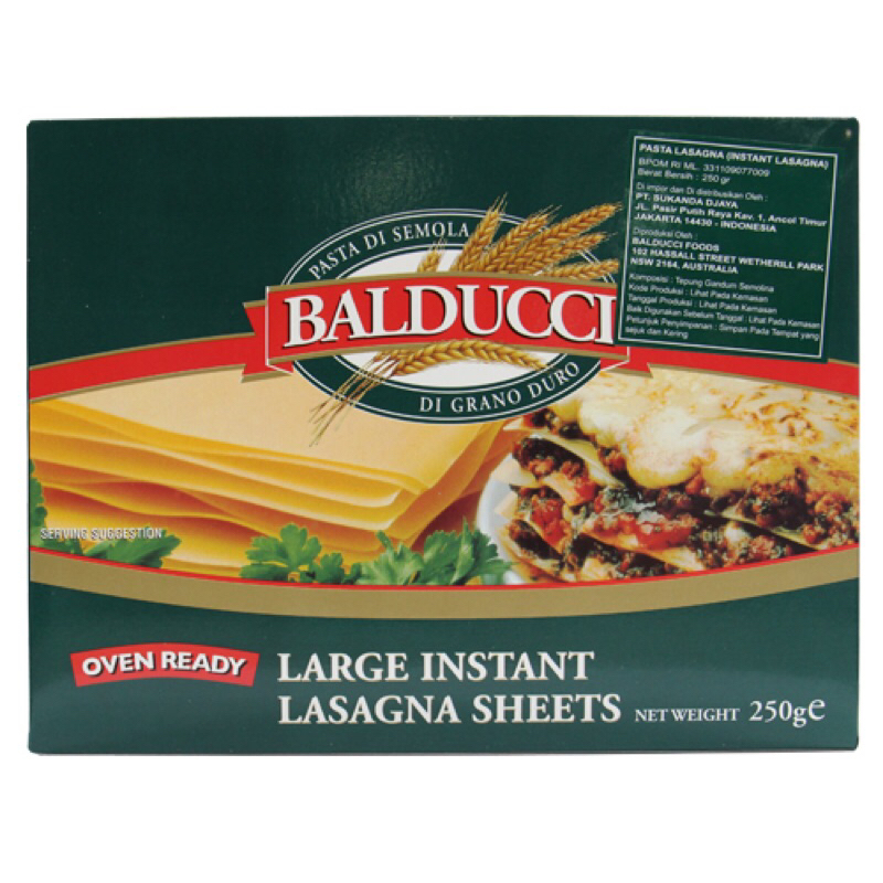 

Balducci large instant lasagna sheets 250g