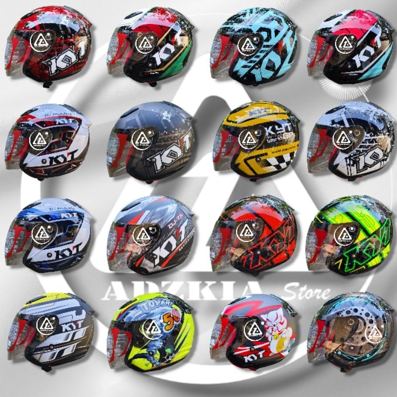 HELM HALF FACE KYT DJ MARU MOTIF|CORAK|HELM SNI|SIZE JUMBO|XXL