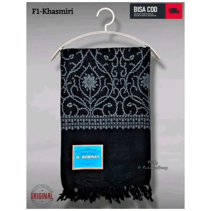 original sorban hitam putih (f-1) bahan rayon super lembut dan adem selendang multifungsi sorban