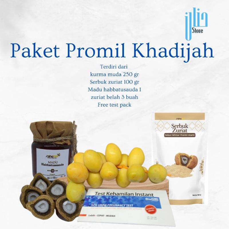 

paket PROMIL (Kurma muda ZURIAT BELAH SERBUK ZURIAT MADU)