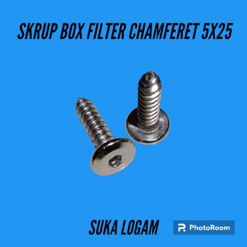 SKRUP BOX FILTER M5 X 25 CHAMFERED STAINLESS STEEL 304