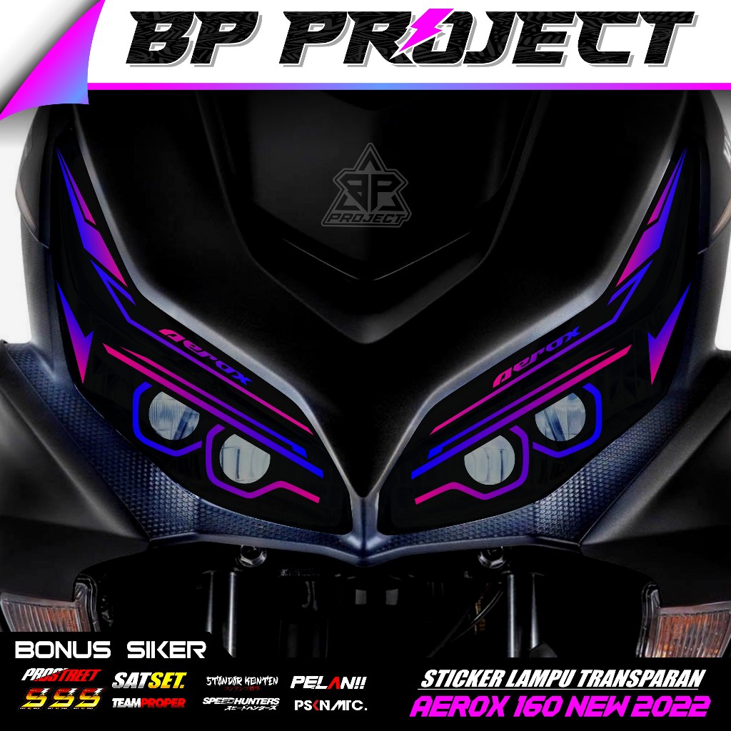 Stiker Lampu AEROX 160 | Stiker Variasi Lampu Alis Motor YAMAHA AEROX 160 New | Stiker Alis AEROX Rg
